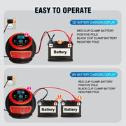 FOXSUR 20A 12V 24V Car / Motorcycle Smart Battery Charger, Plug Type:US Plug(Red)