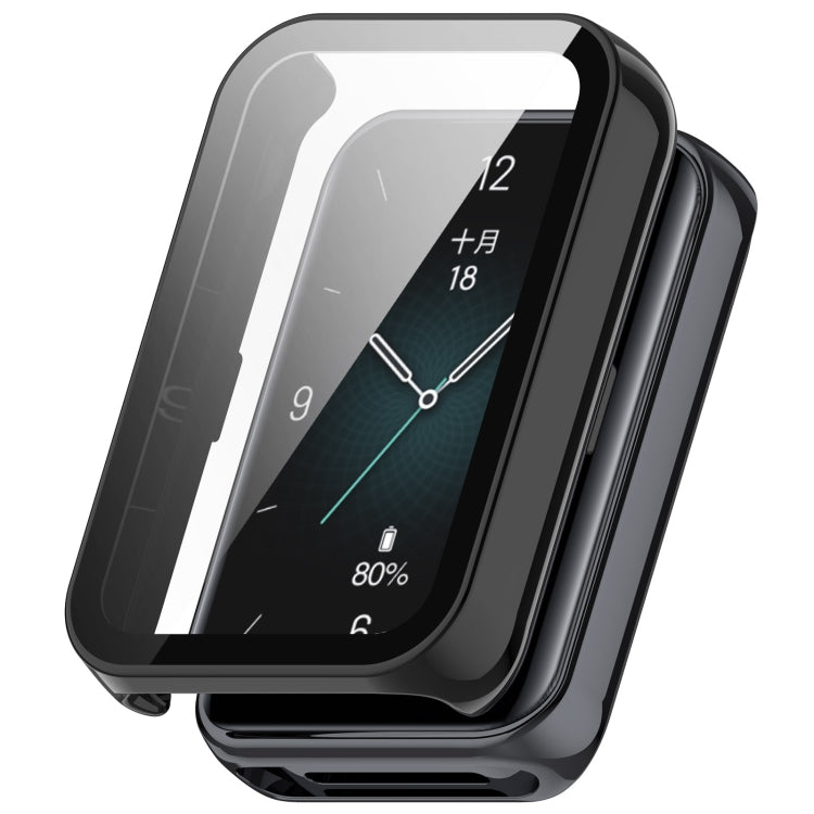 For Honor Band 9 PC + Tempered Film Integrated Watch Protective Case(Black)