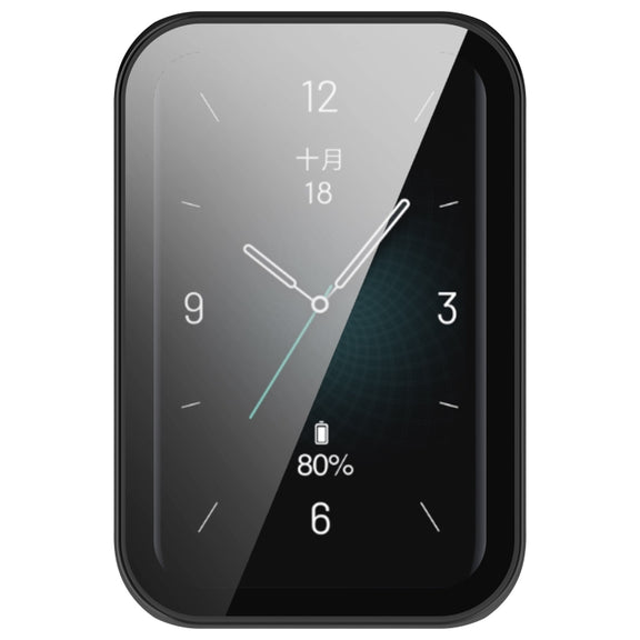 For Honor Band 9 PC + Tempered Film Integrated Watch Protective Case(Black)