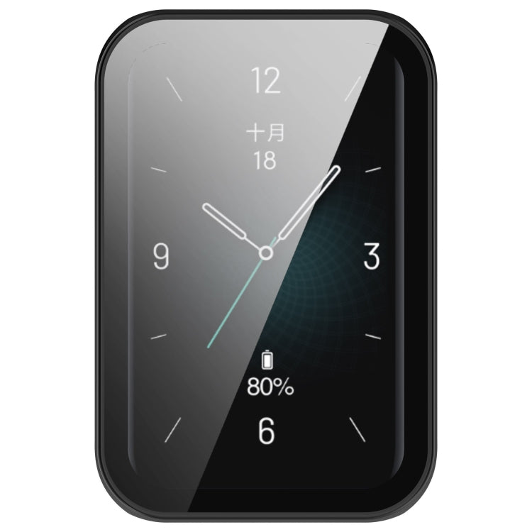 For Honor Band 9 PC + Tempered Film Integrated Watch Protective Case(Black)