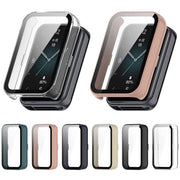 For Honor Band 9 PC + Tempered Film Integrated Watch Protective Case(Pink)