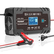 FOXSUR 8A 12V 24V Car / Motorcycle Smart Battery Charger, Plug Type:EU Plug(Black) - Battery Charger by FOXSUR | Online Shopping South Africa | PMC TechLife | Buy Now Pay Later Mobicred