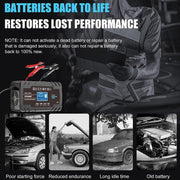 FOXSUR 8A 12V 24V Car / Motorcycle Smart Battery Charger, Plug Type:EU Plug(Black)