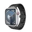 For Apple Watch SE 2023 44mm Three-bead Butterfly Buckle Metal Watch Band(Black) - Watch Bands by PMC TechLife | Online Shopping South Africa | PMC TechLife