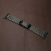 For Apple Watch Ultra 49mm Three-bead Butterfly Buckle Metal Watch Band(Black)