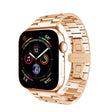 For Apple Watch 38mm Three-bead Butterfly Buckle Metal Watch Band(Rose Gold) - Watch Bands by PMC TechLife | Online Shopping South Africa | PMC TechLife