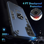For Samsung Galaxy S23 Ultra 5G Shockproof Metal Ring Holder Phone Case(Blue)