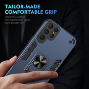 For Samsung Galaxy S23 Ultra 5G Shockproof Metal Ring Holder Phone Case(Blue)