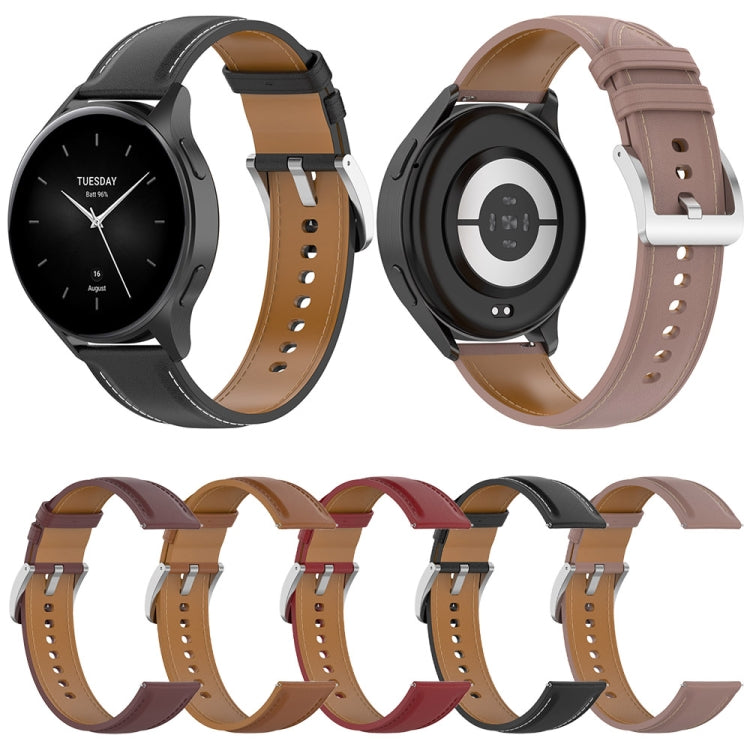 For Xiaomi Watch 2 22mm Genuine Leather Watch Band(Red)