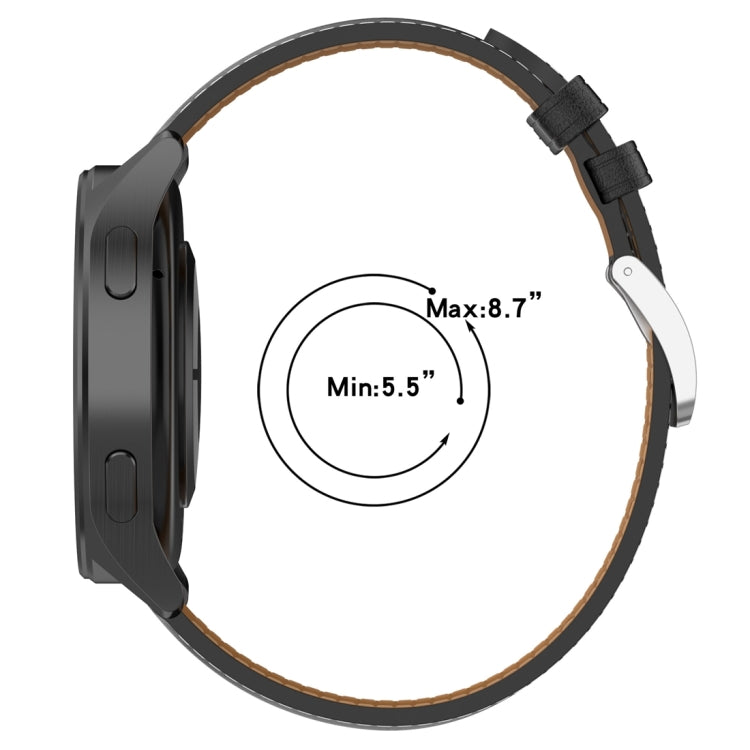 For Xiaomi Watch 2 22mm Genuine Leather Watch Band(Dark Pink)