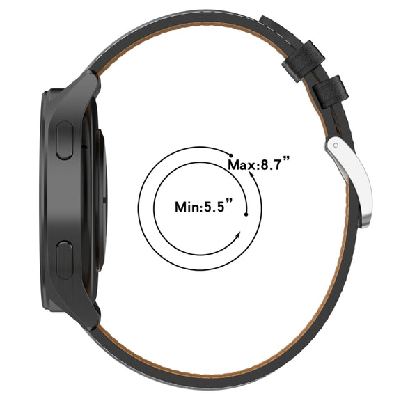 For Xiaomi Watch 2 22mm Genuine Leather Watch Band(Black)