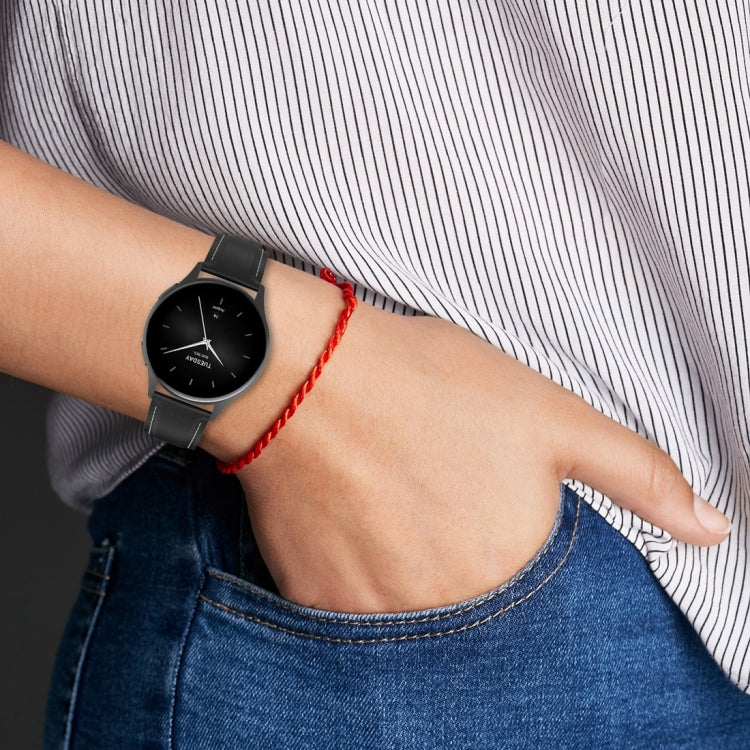 For Xiaomi Watch 2 22mm Genuine Leather Watch Band(Black)
