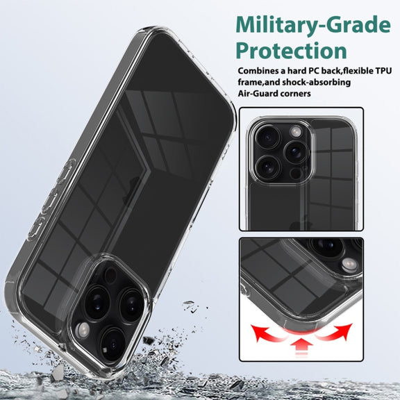 For iPhone 16 Pro Scratchproof Acrylic TPU Phone Case(Transparent)