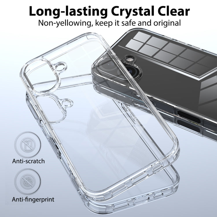 For iPhone 16 Scratchproof Acrylic TPU Phone Case(Transparent)