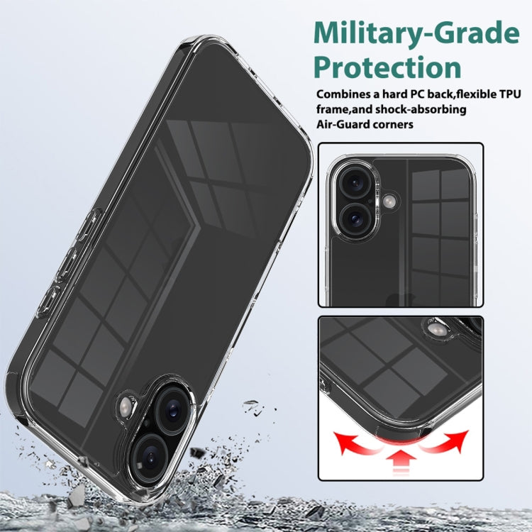 For iPhone 16 Scratchproof Acrylic TPU Phone Case(Transparent)
