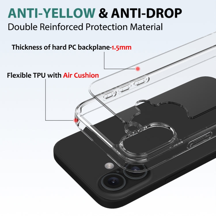 For iPhone 16 Scratchproof Acrylic TPU Phone Case(Transparent)
