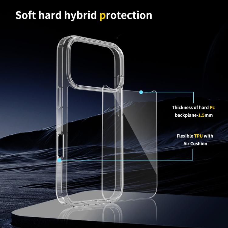 For iPhone 17 Pro Scratchproof Acrylic TPU Phone Case(Transparent)