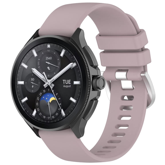 For Xiaomi Watch 2 Liquid Glossy Silver Buckle Silicone Watch Band(Purple)