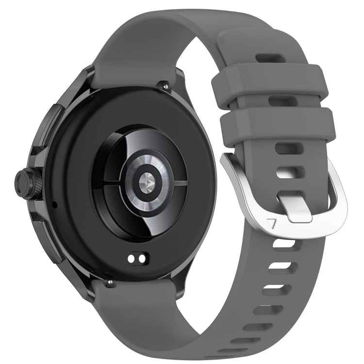 For Xiaomi Watch 2 Liquid Glossy Silver Buckle Silicone Watch Band(Dark Grey)