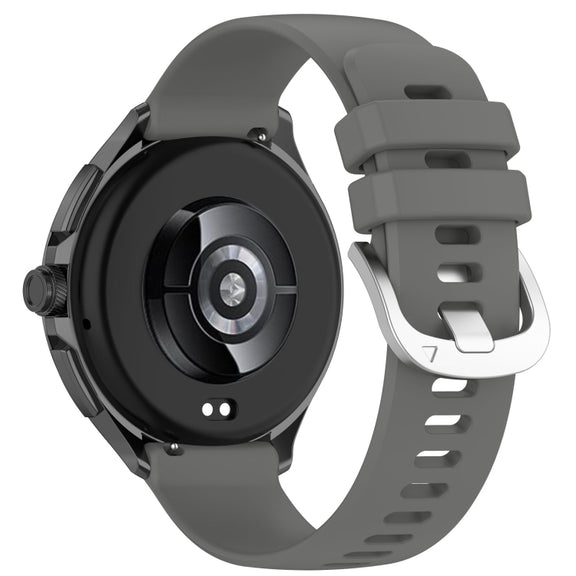 For Xiaomi Watch 2 Liquid Glossy Silver Buckle Silicone Watch Band(Dark Grey)