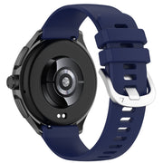 For Xiaomi Watch 2 Liquid Glossy Silver Buckle Silicone Watch Band(Dark Blue)
