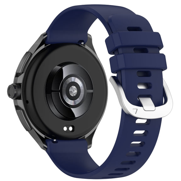 For Xiaomi Watch 2 Liquid Glossy Silver Buckle Silicone Watch Band(Dark Blue)