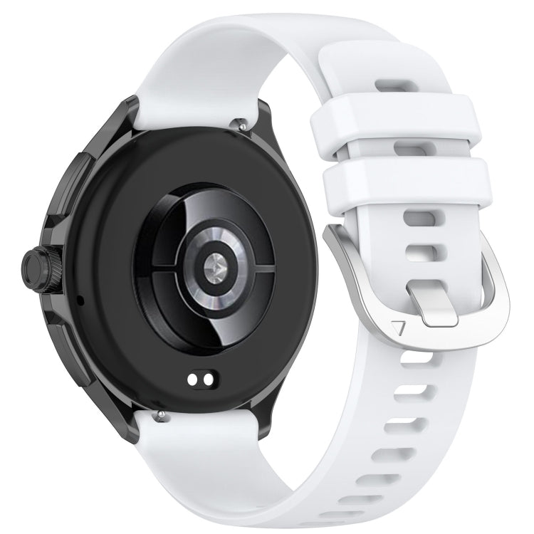 For Xiaomi Watch 2 Liquid Glossy Silver Buckle Silicone Watch Band(White)