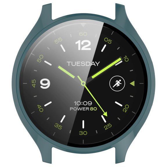 For Xiaomi Watch 2 PC + Tempered Film Integrated Watch Protective Case(Pine Green)