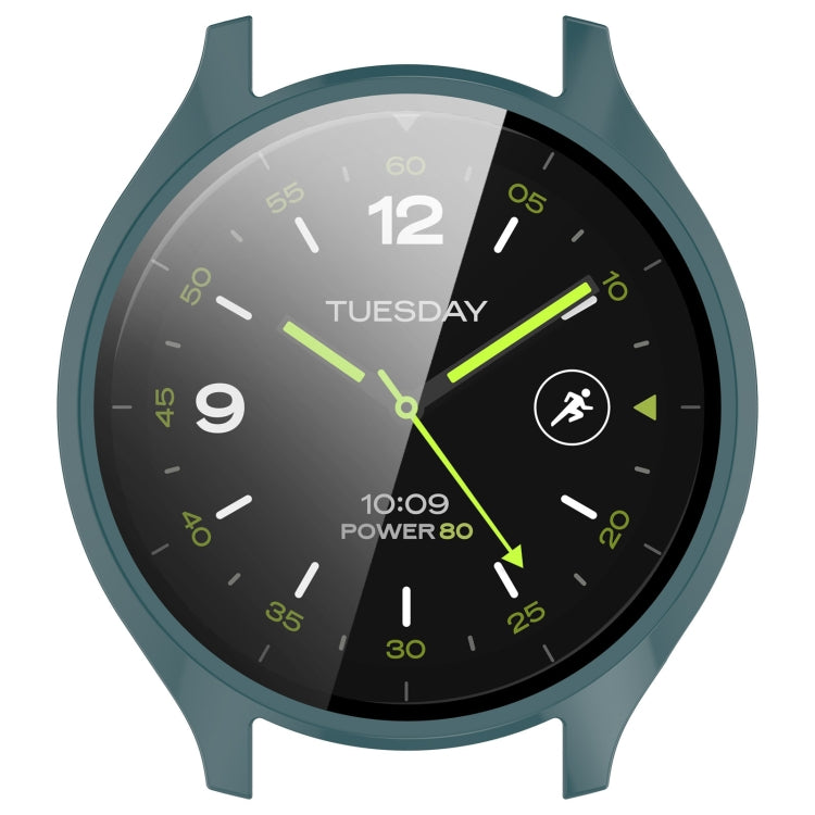 For Xiaomi Watch 2 PC + Tempered Film Integrated Watch Protective Case(Pine Green)