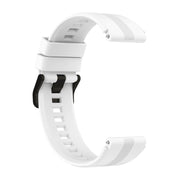 For Honor Watch GS 4 Striped Stainless Steel Buckle Silicone Watch Band(White)