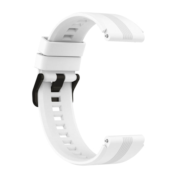For Honor Watch GS 4 Striped Stainless Steel Buckle Silicone Watch Band(White)