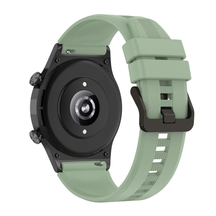 For Honor Watch GS 4 Striped Stainless Steel Buckle Silicone Watch Band(Green)