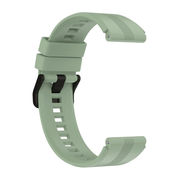 For Honor Watch GS 4 Striped Stainless Steel Buckle Silicone Watch Band(Green)
