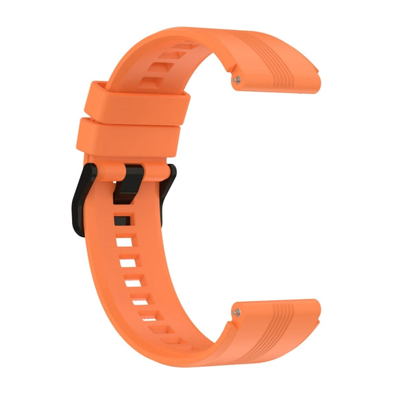 For Honor Watch GS 4 Striped Stainless Steel Buckle Silicone Watch Band(Orange)