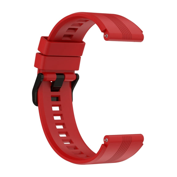 For Honor Watch GS 4 Striped Stainless Steel Buckle Silicone Watch Band(Red)