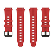 For Honor Watch GS 4 Striped Stainless Steel Buckle Silicone Watch Band(Red)