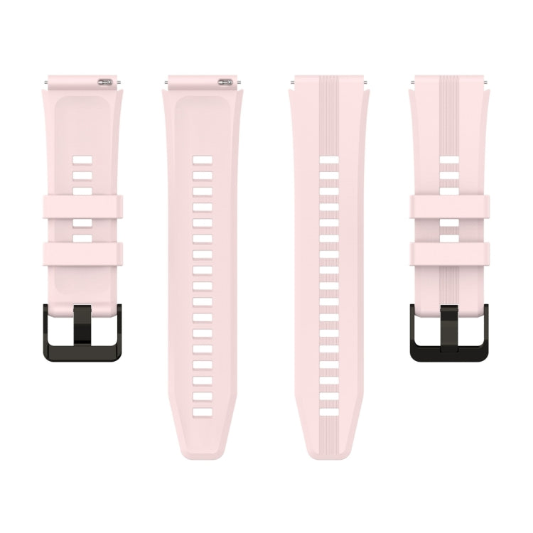 For Honor Watch GS 4 Striped Stainless Steel Buckle Silicone Watch Band(Light Pink)