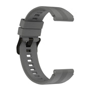 For Honor Watch GS 4 Striped Stainless Steel Buckle Silicone Watch Band(Dark Grey)