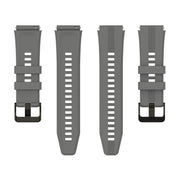 For Honor Watch GS 4 Striped Stainless Steel Buckle Silicone Watch Band(Dark Grey)