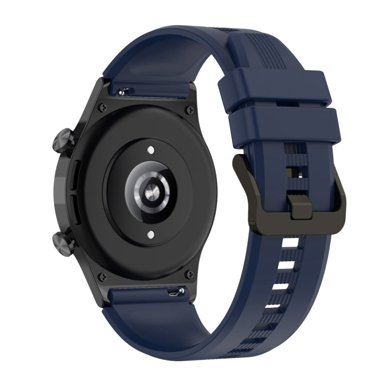For Honor Watch GS 4 Striped Stainless Steel Buckle Silicone Watch Band(Midnight Blue)