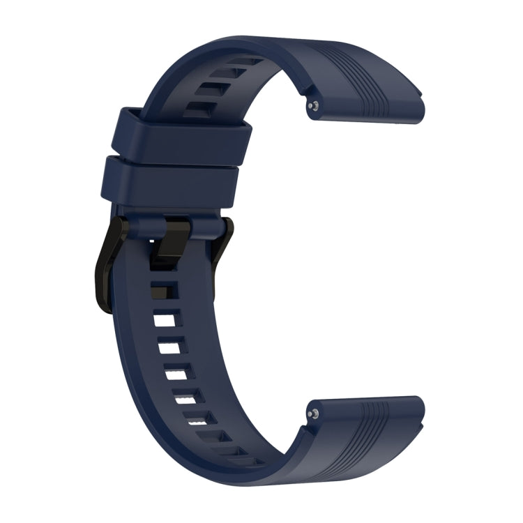 For Honor Watch GS 4 Striped Stainless Steel Buckle Silicone Watch Band(Midnight Blue)