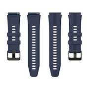 For Honor Watch GS 4 Striped Stainless Steel Buckle Silicone Watch Band(Midnight Blue)