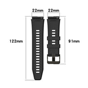 For Honor Watch GS 4 Striped Stainless Steel Buckle Silicone Watch Band(Green)