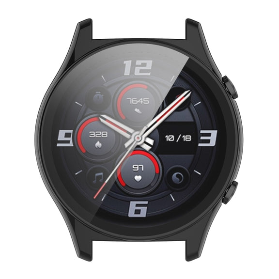 For Honor Watch GS 4 PC + Tempered Film Integrated Watch Protective Case(Black)