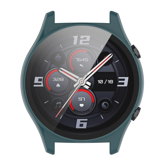 For Honor Watch GS 4 PC + Tempered Film Integrated Watch Protective Case(Pine Green)