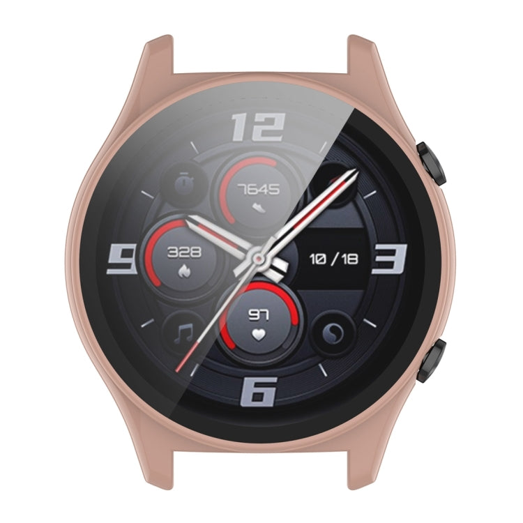 For Honor Watch GS 4 PC + Tempered Film Integrated Watch Protective Case(Pink)