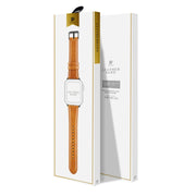 For Apple Watch Series 9 41mm DUX DUCIS Business Genuine Leather Watch Strap(Khaki)