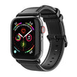 For Apple Watch Series 8 41mm DUX DUCIS Business Genuine Leather Watch Strap(Black) - Watch Bands by DUX DUCIS | Online Shopping South Africa | PMC TechLife | Buy Now Pay Later Mobicred