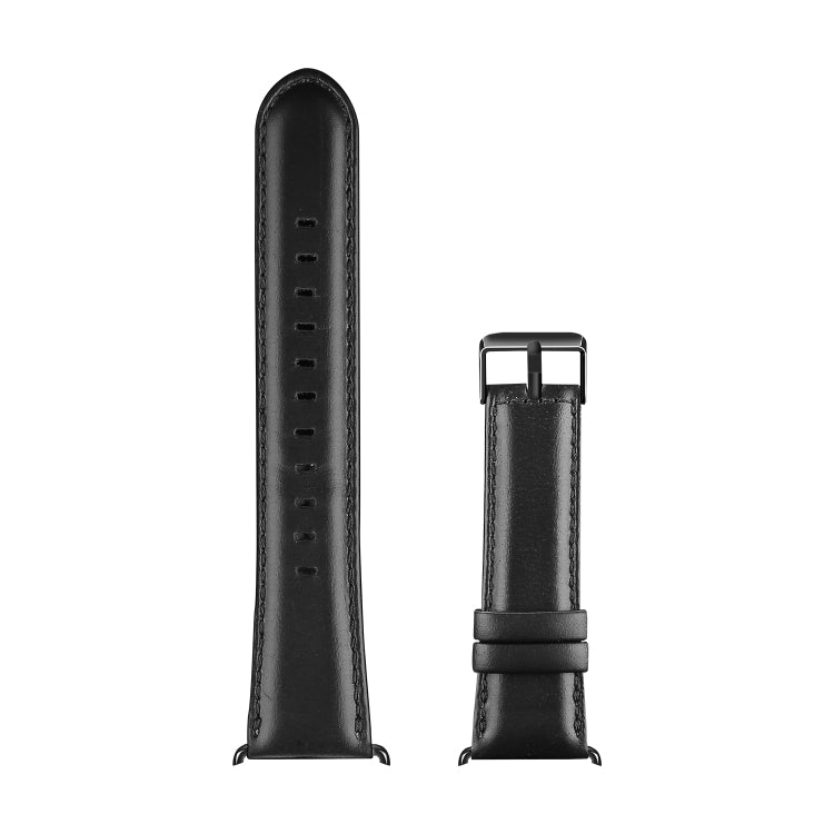 For Apple Watch Series 2 38mm DUX DUCIS Business Genuine Leather Watch Strap(Black)