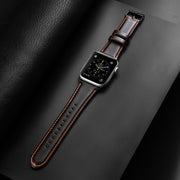 For Apple Watch Series 2 38mm DUX DUCIS Business Genuine Leather Watch Strap(Coffee)